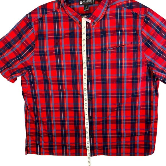Alaskan Hardgear Duluth Button Up Short Sleeve Shirt Mens XL Red Plaid - Picture 5 of 7